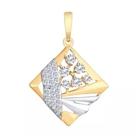 Подвеска из красного золота с фианитом 035469