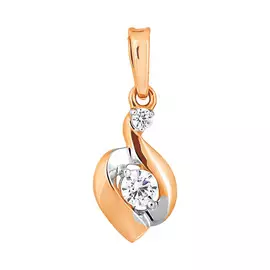Подвеска из красного золота с фианитом 035529