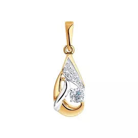 Подвеска из красного золота с фианитом 035555