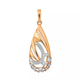 Подвеска из красного золота с фианитом 035675