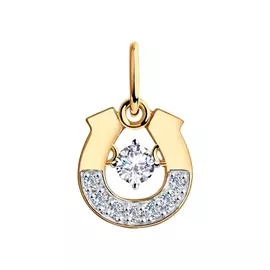 Подвеска из красного золота с фианитом 035887