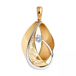 Подвеска из красного золота с фианитом 035952