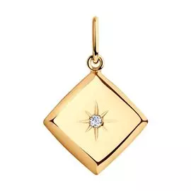 Подвеска из красного золота с фианитом 036068