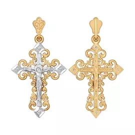 Подвеска из красного золота с фианитом 120112