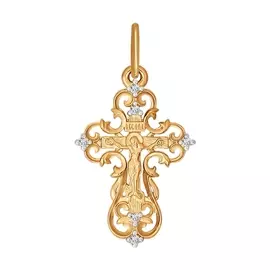 Подвеска из красного золота с фианитом 121271