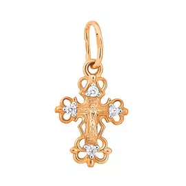 Подвеска из красного золота с фианитом 121314