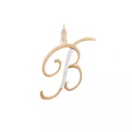 Подвеска из красного золота с фианитом 75402