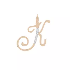 Подвеска из красного золота с фианитом 75409