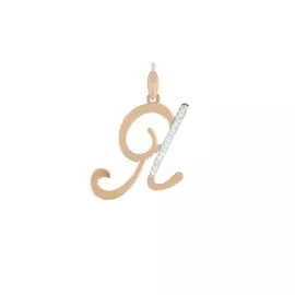 Подвеска из красного золота с фианитом 75423