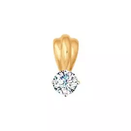 Подвеска из красного золота с фианитом 81030055
