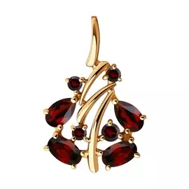 Подвеска из красного золота с гранатом 731957