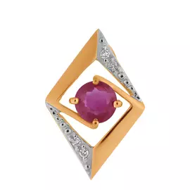 Подвеска из красного золота с рубином и бриллиантами 4030110 №16 30