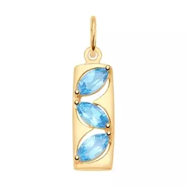 Подвеска из красного золота с топазами 731733