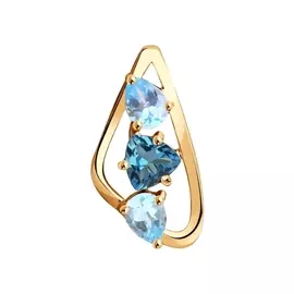 Подвеска из красного золота с топазами 732018