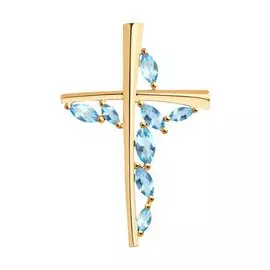 Подвеска из красного золота с топазами 732077