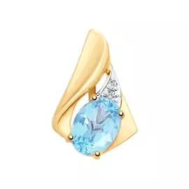 Подвеска из красного золота с топазом и фианитами 731849