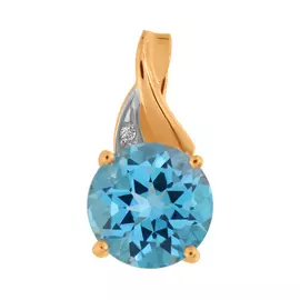 Подвеска из красного золота с топазом и фианитом 731888