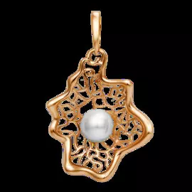 Подвеска из красного золота с жемчугом 005743-1600