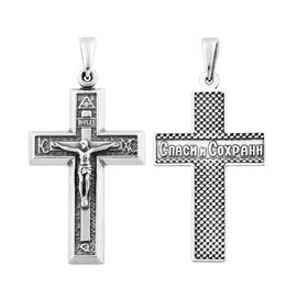 Подвеска из серебра с чернением и родированием 35-0281-24-00