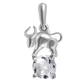 Подвеска из серебра с цирконием куб. с родированием 50-91002