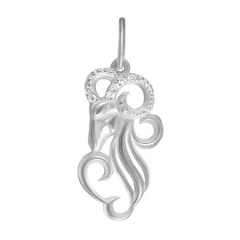 Подвеска из серебра с цирконим кубом 9101