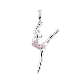 Подвеска из серебра с фианитами с родированием 31-1522-23-63