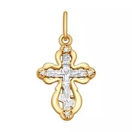 Подвеска из серебра с фианитами с родированием 93120038