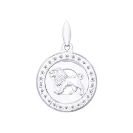 Подвеска из серебра с фианитами с родированием 94031387