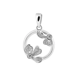 Подвеска из серебра с фианитами с родированием И3-1329-23-01