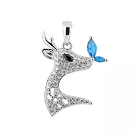 Подвеска из серебра с фианитами с родированием И3-1336-23-61