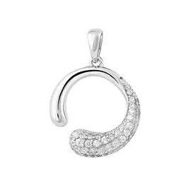 Подвеска из серебра с фианитами с родированием И3-1395-23-01