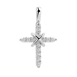 Подвеска из серебра с фианитами с родированием И3-1552-23-01