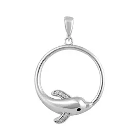 Подвеска из серебра с фианитами с родированием И3-947-23-61