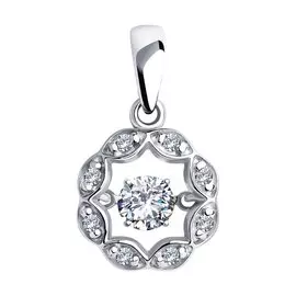 Подвеска из серебра с фианитами swarovski с родированием 89030049