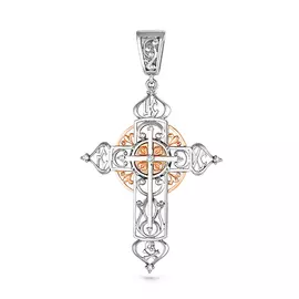 Подвеска из серебра с фианитом с родированием 3-158-7986