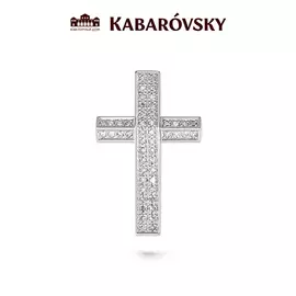 Подвеска из серебра с фианитом с родированием 3-205-7900