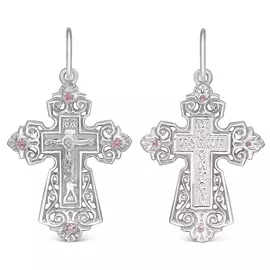 Подвеска из серебра с фианитом с родированием К3-273р 221