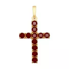 Подвеска из серебра с гранатами с родированием 92030513