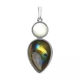 Подвеска из серебра с лабрадоритом и перламутром 83030041
