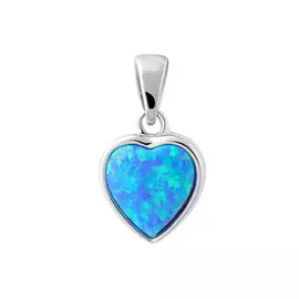 Подвеска из серебра с опал синтом с родированием И3-1321-23-61