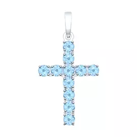 Подвеска из серебра с топазами с родированием 92030511