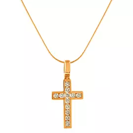 Подвеска из желтого золота с бриллиантами 8-274