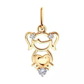 Подвеска из золота с фианитами 036114