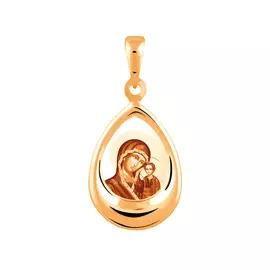 Подвеска Казанская икона Божией Матери из красного золота 35-0469-11-61