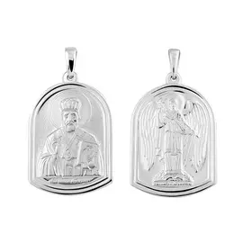 Подвеска Николай Чудотворец из серебра с родированием 35-0331-23-65