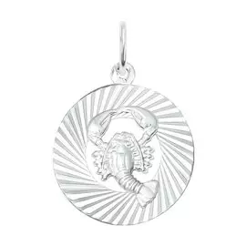 Подвеска "Рак" из серебра с родированием 94030885