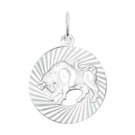 Подвеска "Телец" из серебра с родированием 94030883