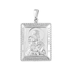 Подвеска Владимирская икона Божией Матери из серебра с родированием 35-0287-23-00