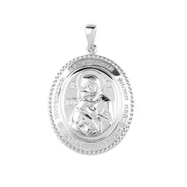 Подвеска Владимирская икона Божией Матери из серебра с родированием 35-0299-23-00