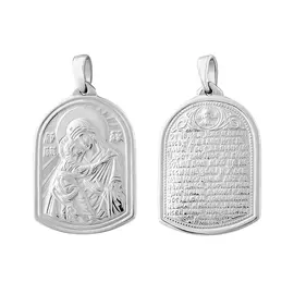 Подвеска Владимирская икона Божией Матери из серебра с родированием 35-0334-23-65